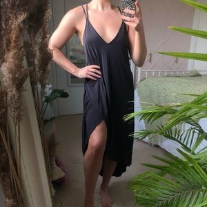 Black flowey midi dress